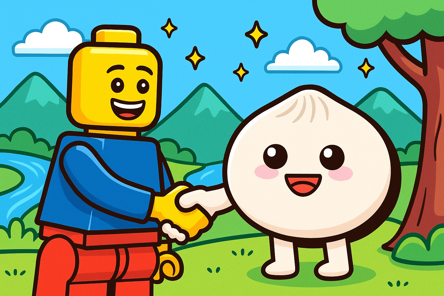 LEGO® minifigure welcoming visitors to LEGO House